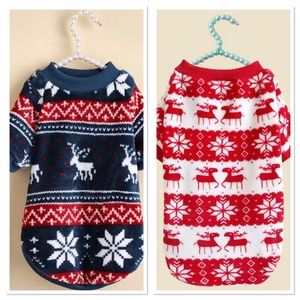 Christmas Dog Sweater Winter Fleece Cat Dog Clothes Warm Super Soft